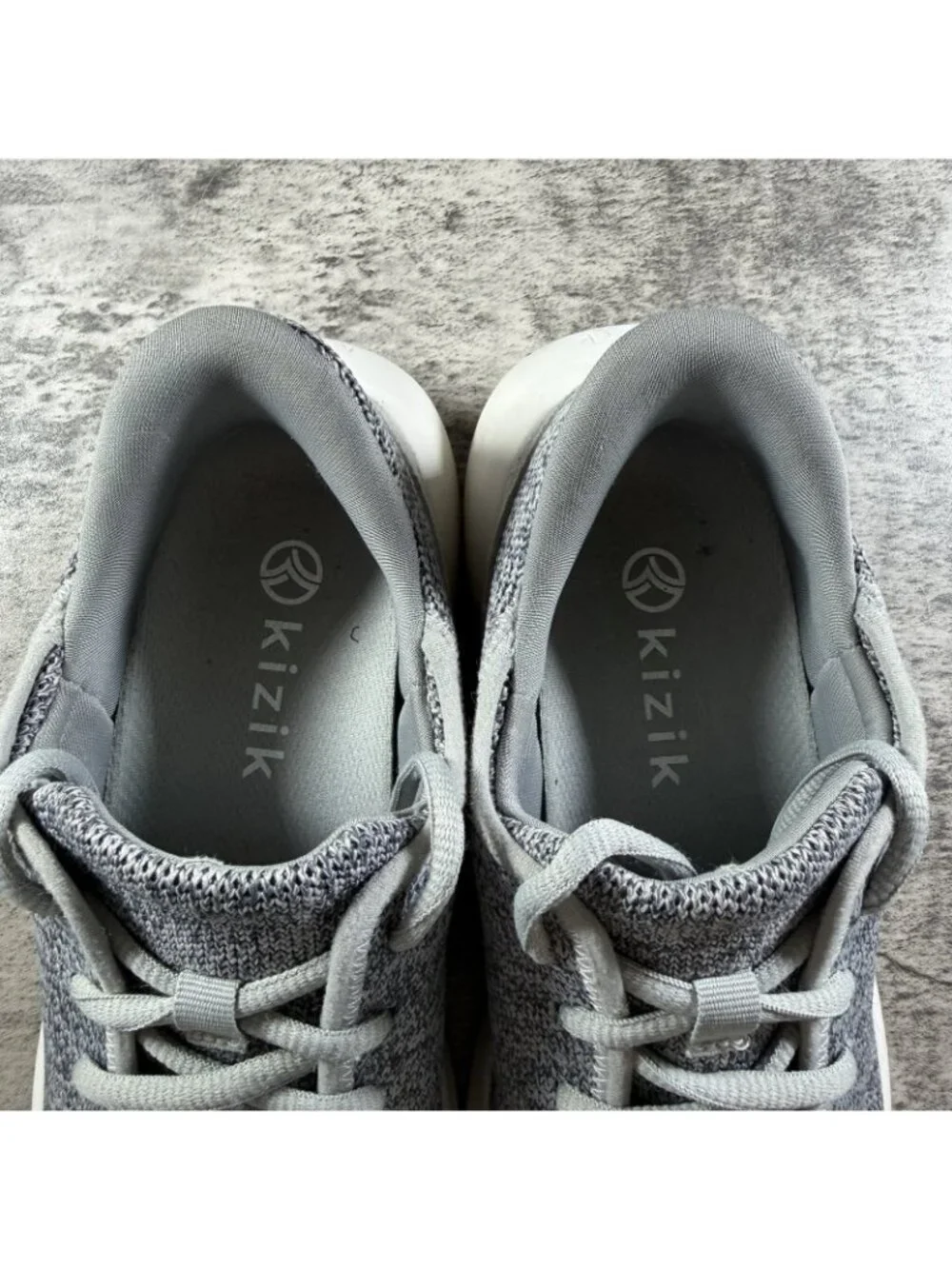 Kizik Madrid Eco Knit Women Size 6 Grey Hands Free Shoes Comfort Running Sneaker